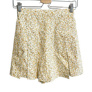Revolve x Petersyn Yellow Floral Pleated High Waist Cotton Shorts BRAND NEW